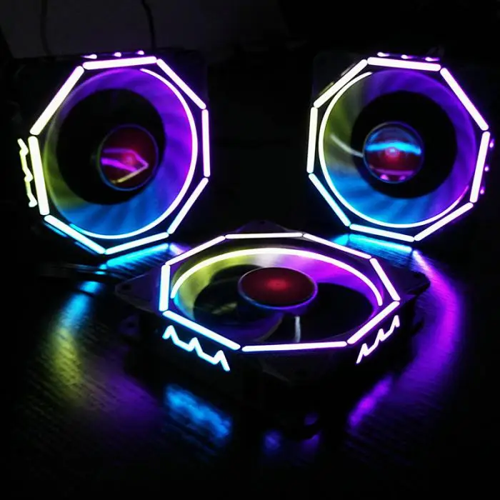 Чехол для компьютера PC охлаждающий вентилятор светильник RGB регулируемый светодиодный светильник 120 мм кулер вентилятор светильник DJA99