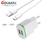 GEUMXL 2.1A EU вилка зарядное устройство для мобильного телефона + USB кабель для передачи данных типа C для Huawei Honor 8, Honor Note 8ZTE Zmax Pro Meizu MX6