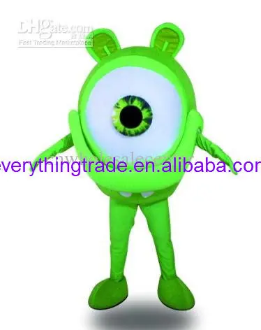 Hot sale 2014 Character Adult lovely green eyeball Mascot Costume fancy dress Halloween party costume | Тематическая одежда и