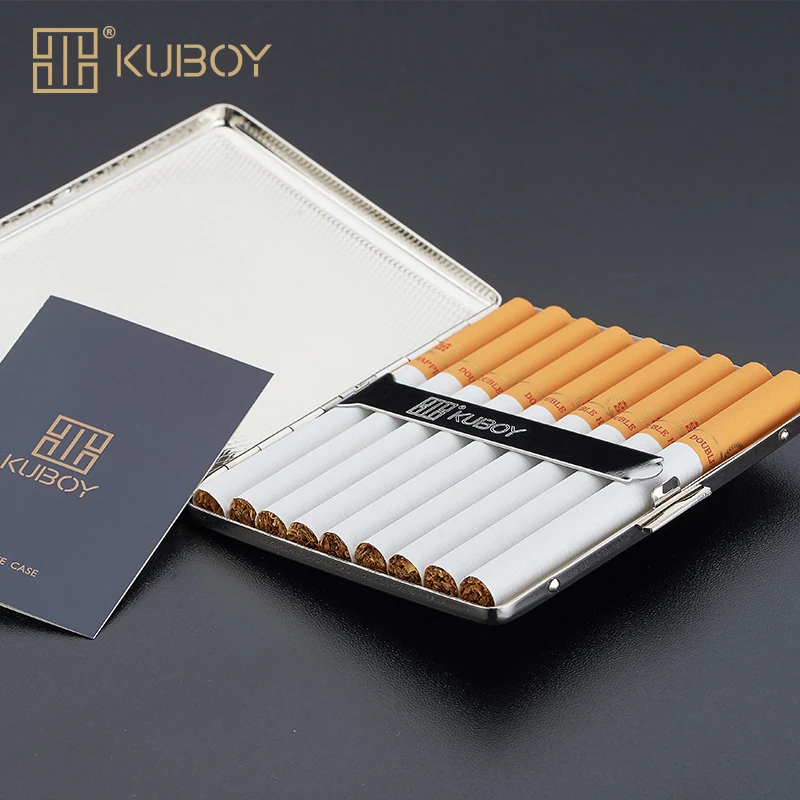 Высокое качество KUBOY Толстая никелевая проволока с покрытием из нержавеющей стали коробка для сигарет 9 шт. Творческий чехол для сигарет KC6-01