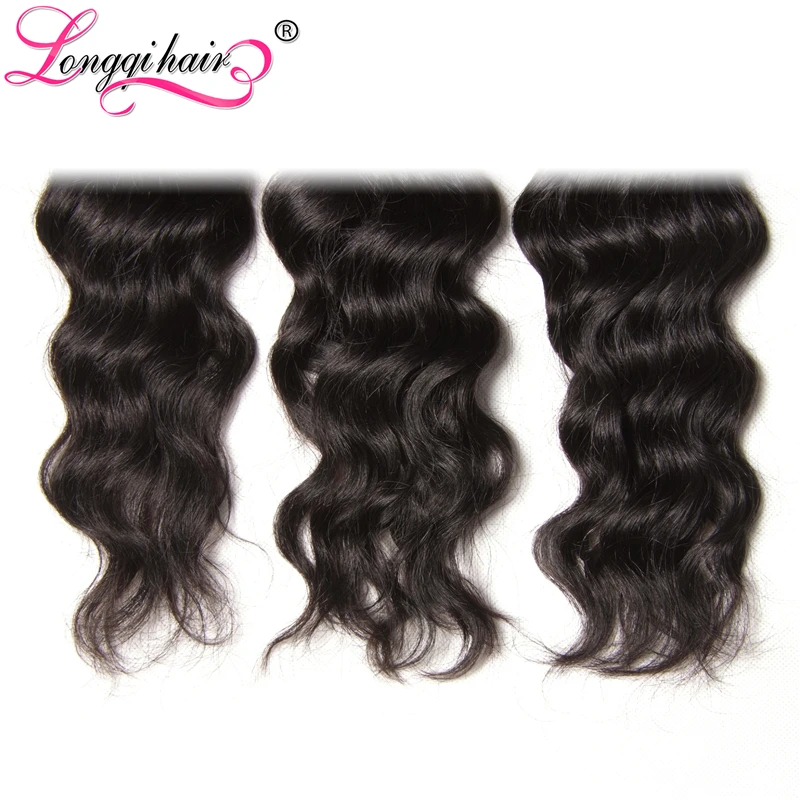 Longqi Hair бразильские натуральные волнистые пряди 3 шт. Remy кудрявые пучки волос