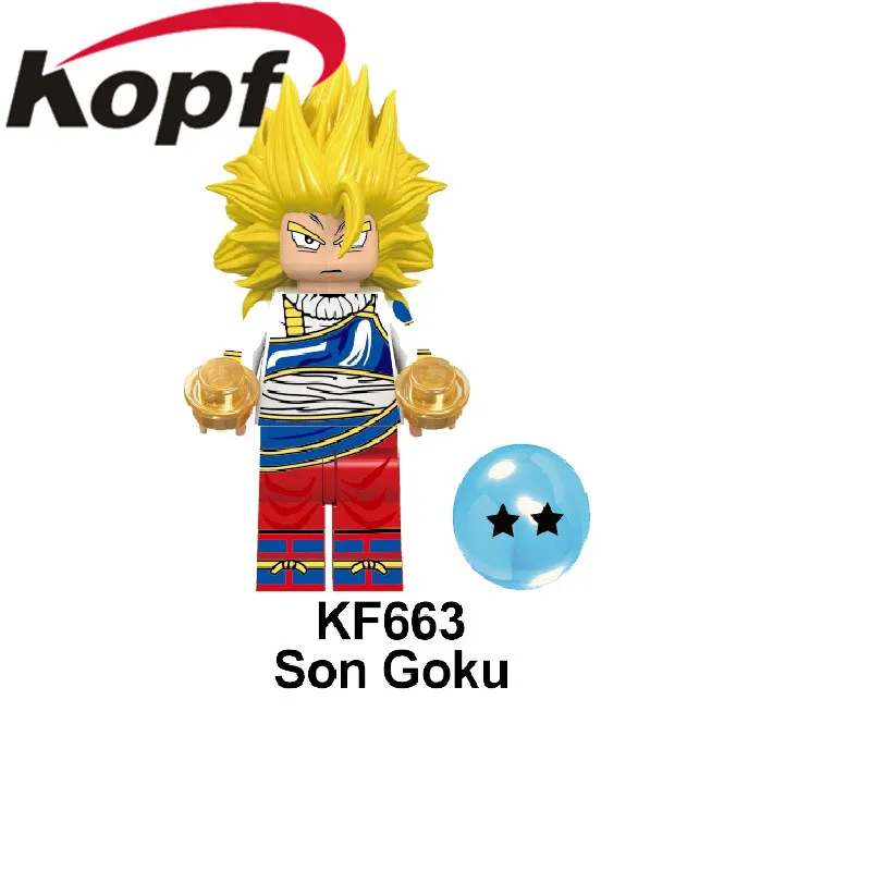 KF663 Without Box Одиночная строительные блоки Dragon Ball серия кирпич Broli Son Goku Torankusu Gogeta фигурки для детской коллекции игрушки KF6098 - Цвет: KF663 Without Box