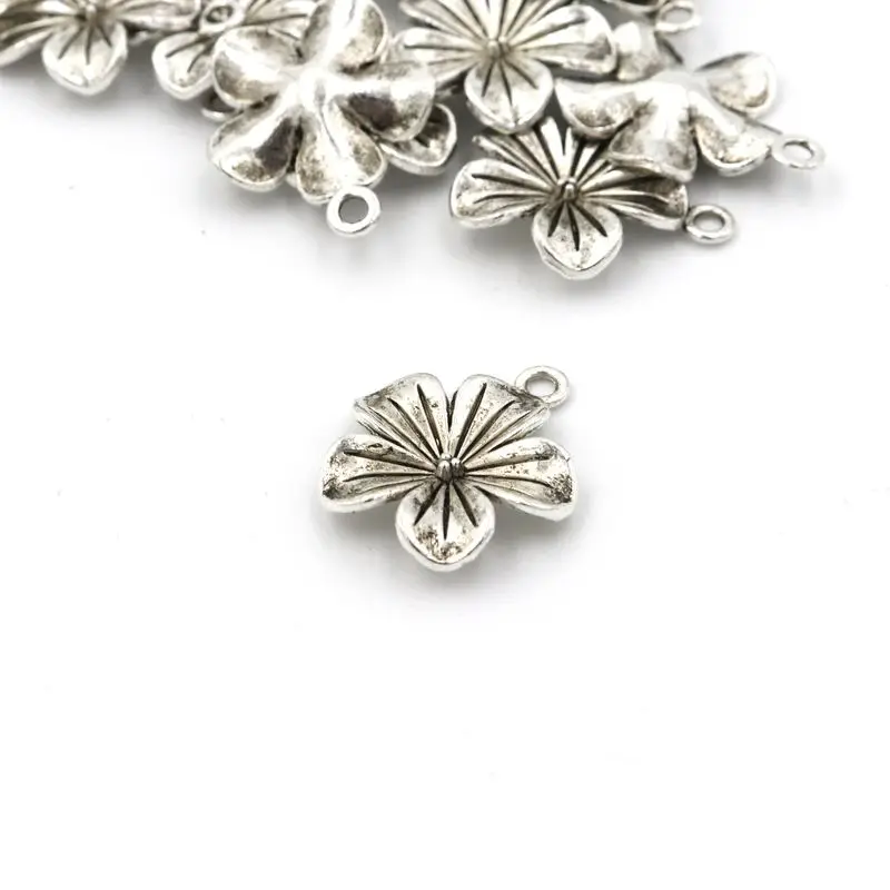 10 шт. 19*20 мм старинное серебро Цвет цветок лилии кулоны подвесы фурнитура для