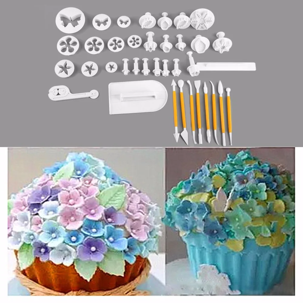 2018 New 37Pcs Baking Utensils Fondant Cake Chocolate Moulds Food-Grade Plastic Cookie Cutter Decoration Dropshipping | Дом и сад