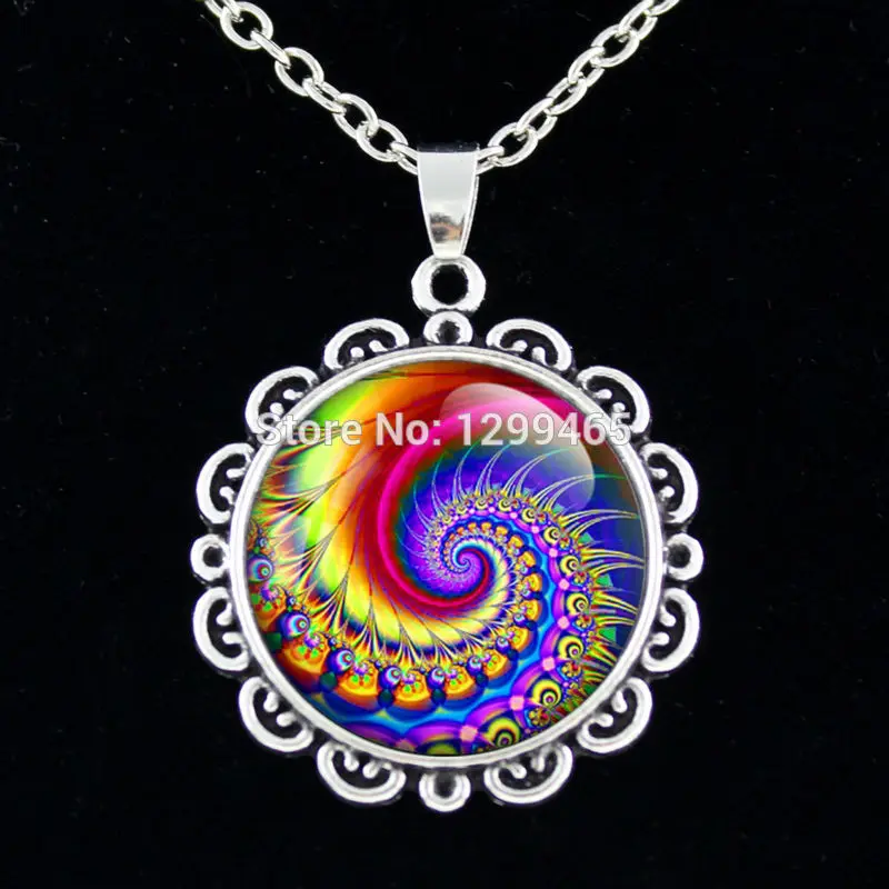 Ручная работа с изображением калейдоскопа буддизма мандалы ожерелье искусство