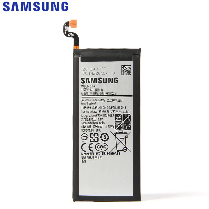 Оригинальная замена samsung Батарея для Galaxy S7 SM-G9300 G9300 G930F G930A G9308 EB-BG930ABA EB-BG930ABE 3000 мА-ч