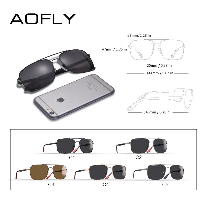 Солнцезащитные очки AOFLY поляризационные для мужчин и женщин UV 400 ультралегкие