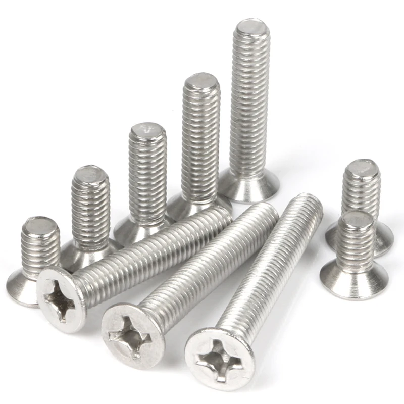 

304 stainless steel self tapping screw cross head screw long flat head screw M4