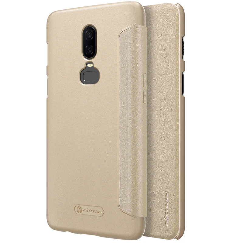 Кожаный чехол NILLKIN для Oneplus 6 Модный чехол-накладка с откидной крышкой мобильный