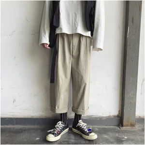 Новинка 2019 года; сезон весна-осень; однотонные Свободные повседневные штаны с заниженной талией; цвет хаки, черный