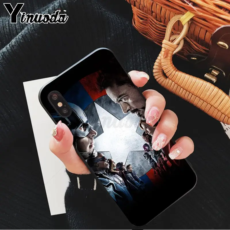 Yinuoda чехол для телефона с капитаном Америкой войной высокое качество Apple iPhone 8 7 6 6S