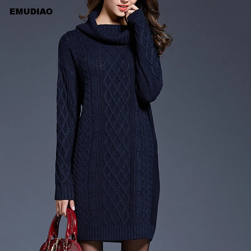 Plus Size Knitted Turtleneck Sweaters Women Solid Long Sleeve Pullover Vestido Autumn Winter 2019 Casual Knitting Female Clothes | Женская