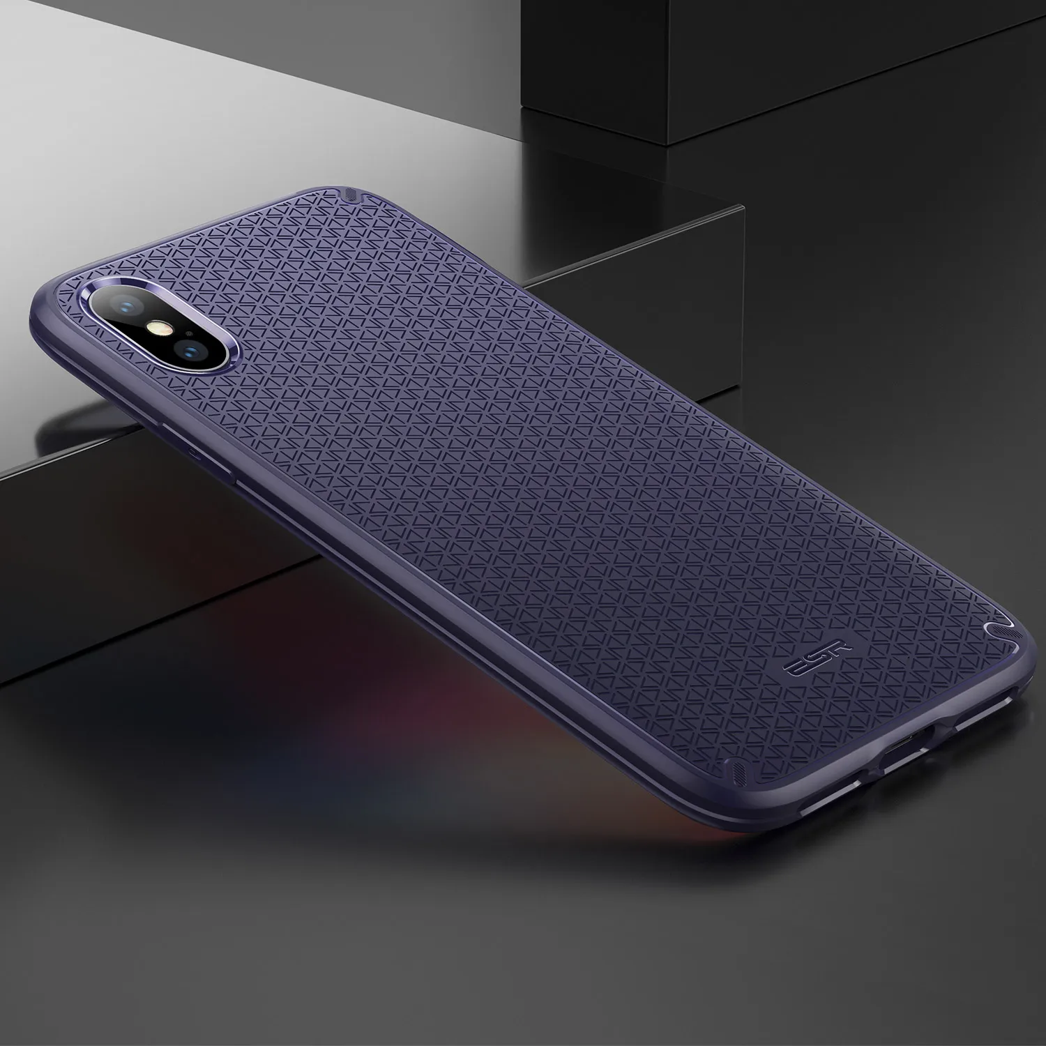 Чехол ESR для iPhone X XS XR XS Max, чехол Kikko с гибким и надежным захватом, дизайн, защита воздуха, угловая, надежная ручка для iPhone - Цвет: Синий