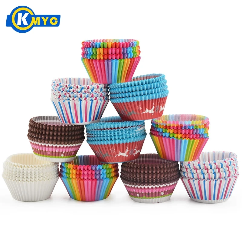 KMYC 100 шт./лот Красочные Формы для кексов формы выпечки коробка чашки чехол