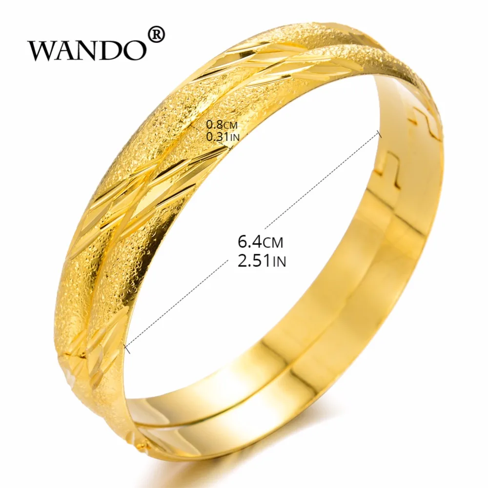 WANDO 2 шт/lot24kGold браслет для женщин Золотой Дубай Свадебный невесты Эфиопский