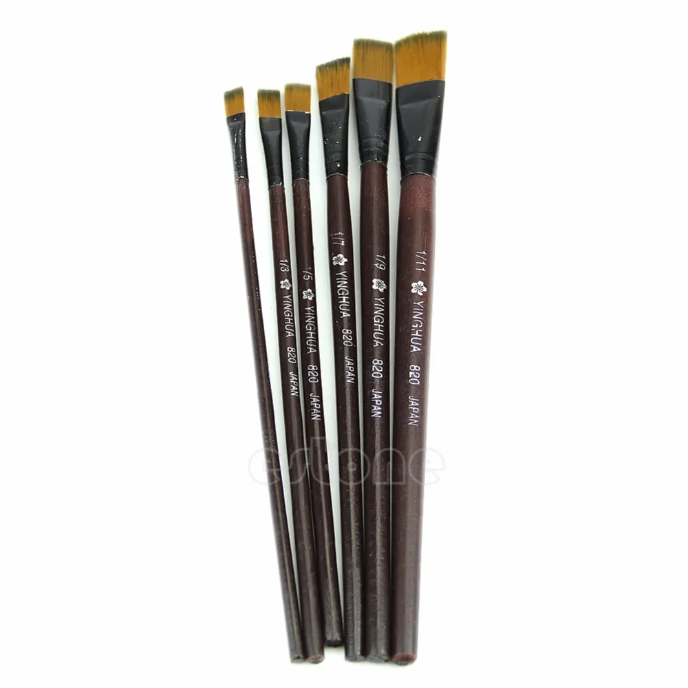 

Hot-Selling Newest 1set(6pcs) Nylon Paint Brushes for Art Artist Supplies Useful