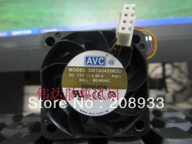 Для AVC 4020 12V 0.50A четырехпроводный двойной шарикоподшипник вентилятор агрессии