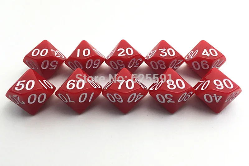 10 шт./компл. T & G Красочный D10 % набор игральных костей Непрозрачный эффект dnd