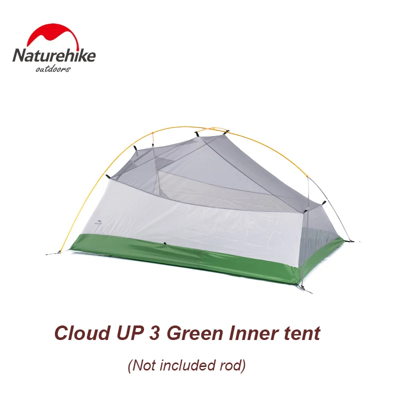 3 green inner tent Naturehike открытый облако вверх 1 2 3 серии cloudup 2 обновления Палатка аксессуары палатка стержень палатка полюс Внутренняя палатка - Цвет: 3 green inner tent