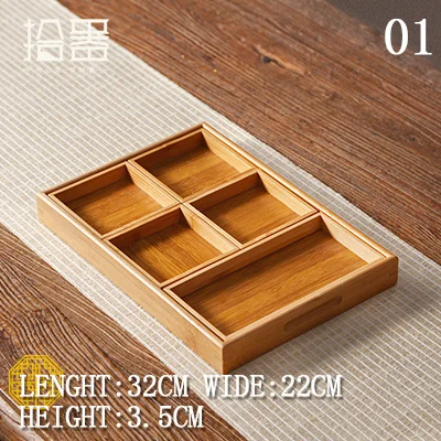 Tea Trays 6 шт./компл. бамбуковая подставка для чайного сервиза, тарелка для еды, фруктов, растений, тарелка для китайского кунг-фу, сервировка десерта, поднос, кухонные принадлежности для хранения - Цвет: Tea Trays