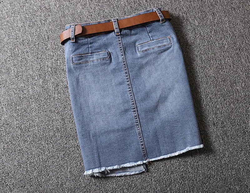 Женская джинсовая юбка на молнии однотонная Короткая Повседневная мини-юбка с