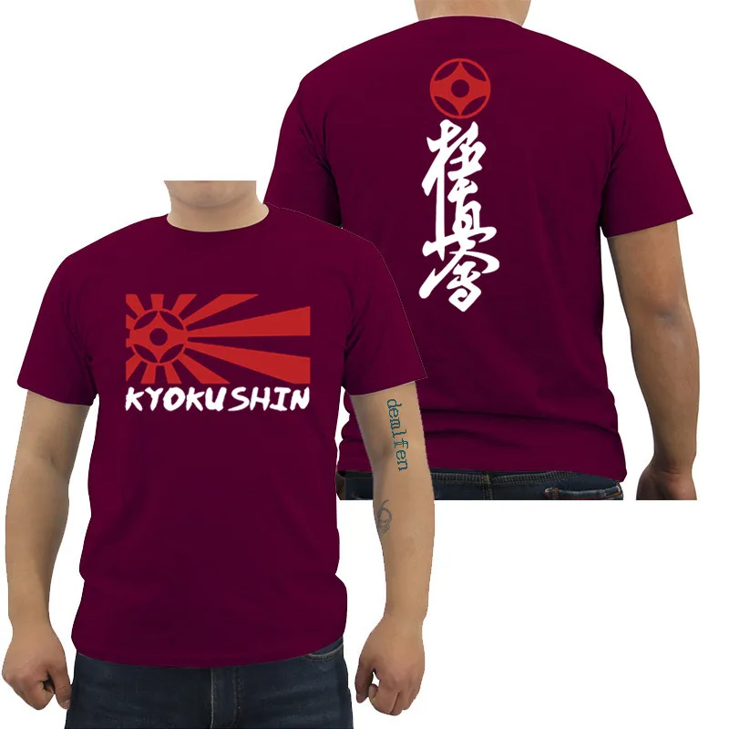 Модная Футболка Kyokushin Mas Oyama Karate Japan Box Mma с 2 боками Мужская Harajuku брендовая одежда