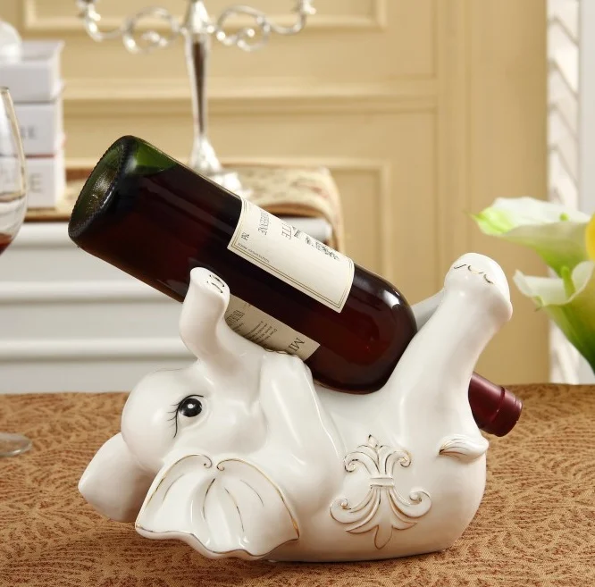 Фарфоровая лежа слон фигурка младенца красное вино бутылки стойки декоративная