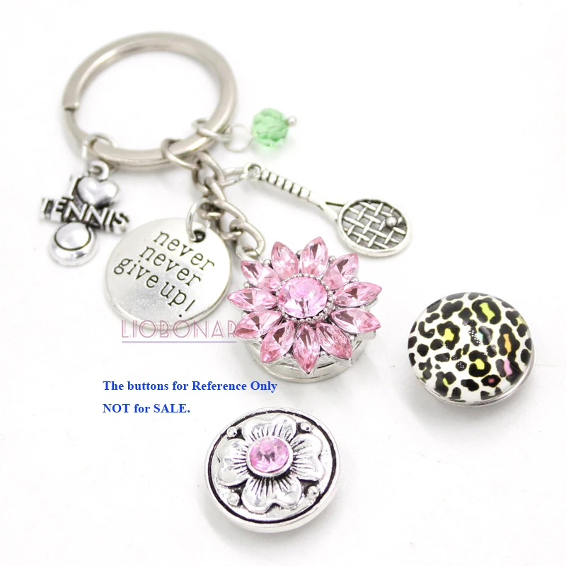 10 шт. оптовая продажа 18 мм Застежка Ювелирные изделия I Love Tenis Key Chain Сумочка Charm sport