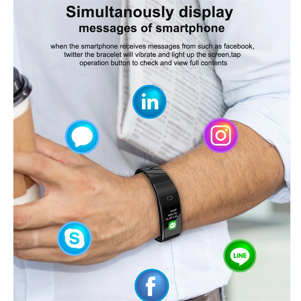696 S7 Smart Bracelet Color Screen IP68 Waterproof Wristband Heart Rate Monitor Smartwatch for Android IOS | Электроника