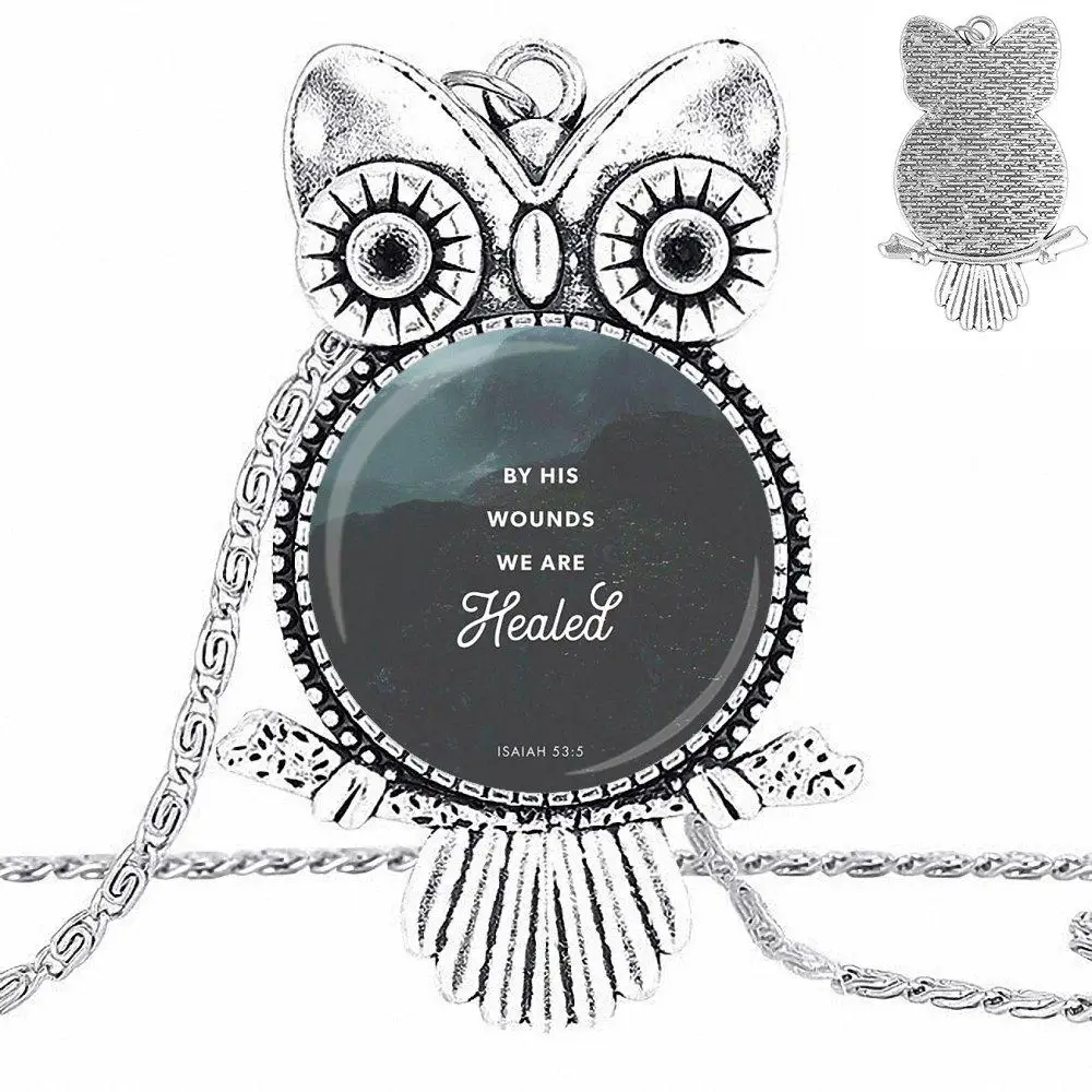 EJ глазурь для подарков девушкам на его раны мы здоровим Исая стеклянная подвеска