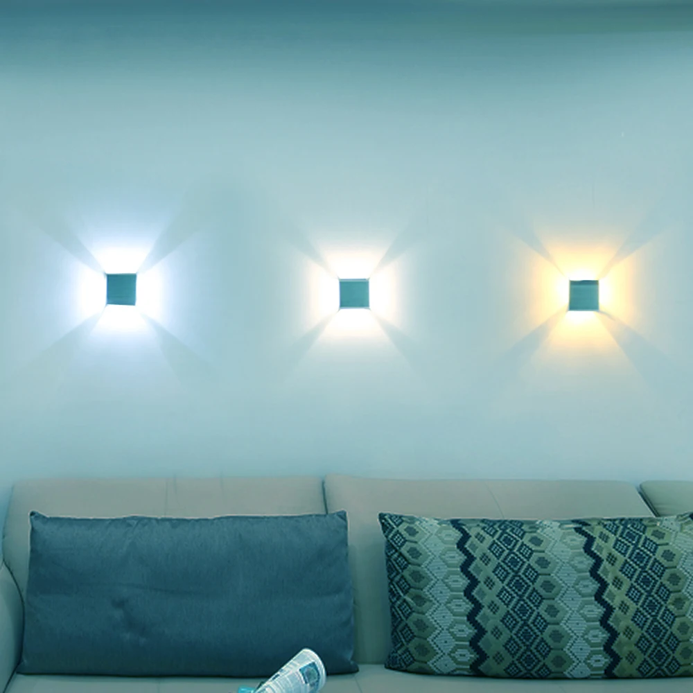 Настенный светильник светодиодный квадратный алюминиевый 3 Вт|wall light square|led wall