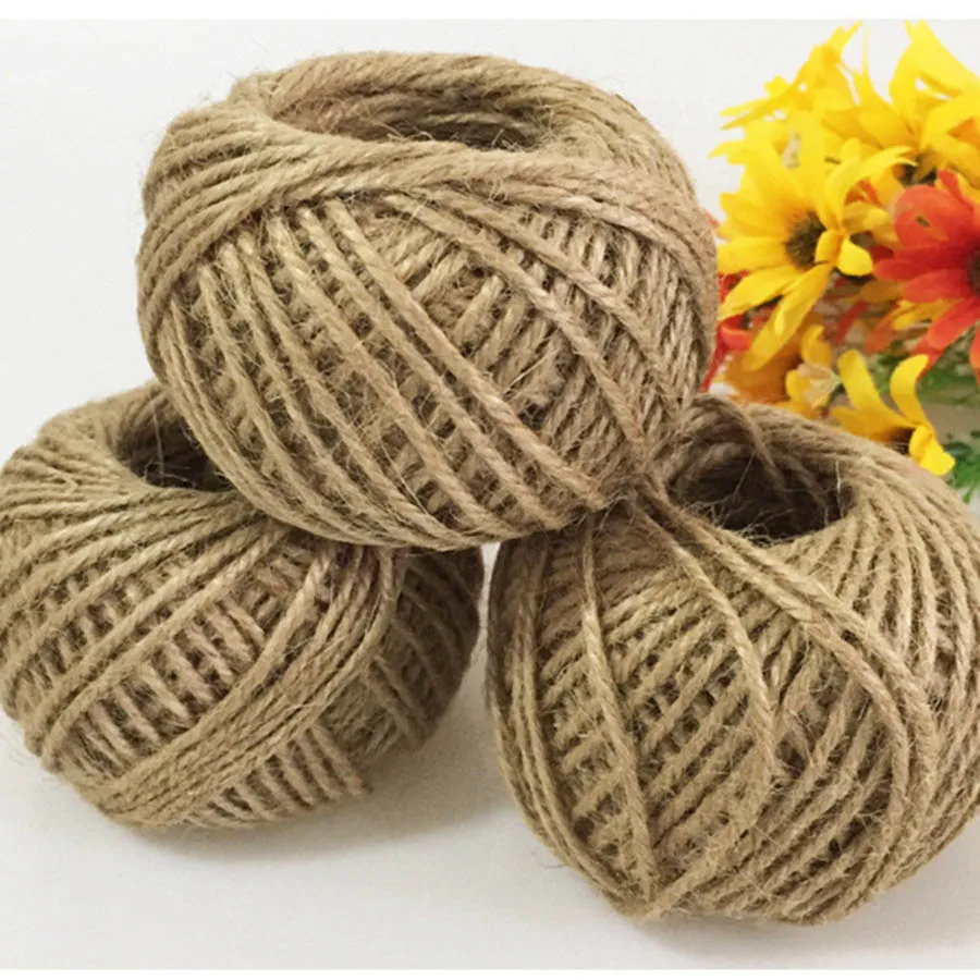 1мм - 16мм Натуральный 100% Джутовый Канат Декоративный Экологический Канат из Фантазийного Конопляного Волокна для Ручной Работы, Дома, Магазинов, Корзин и Ламп.