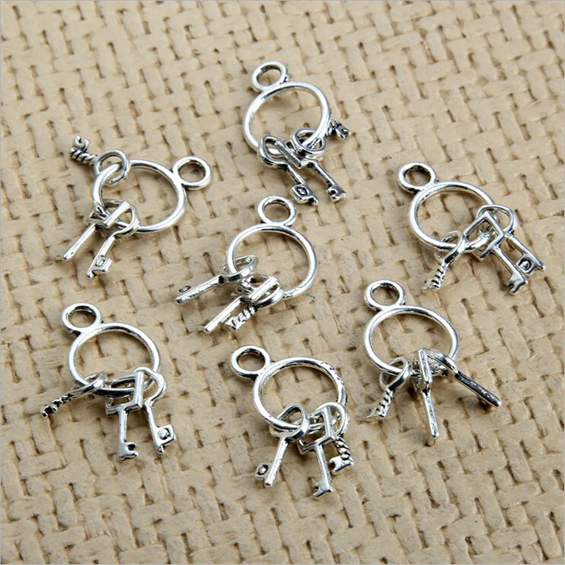 10 шт./лот Ретро тибетский серебряный брелок Подвески DIY ручной работы ожерелье