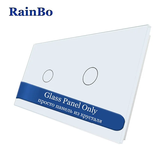 White 1gang -1gang Rainbo Роскошная обувь с украшением в виде кристаллов Стекло Панель 2 кадра touch 2 gang переключатель Панель ЕС Стандартный для DIY Интимные аксессуары a2911w /B1 - Цвет: White 1gang -1gang