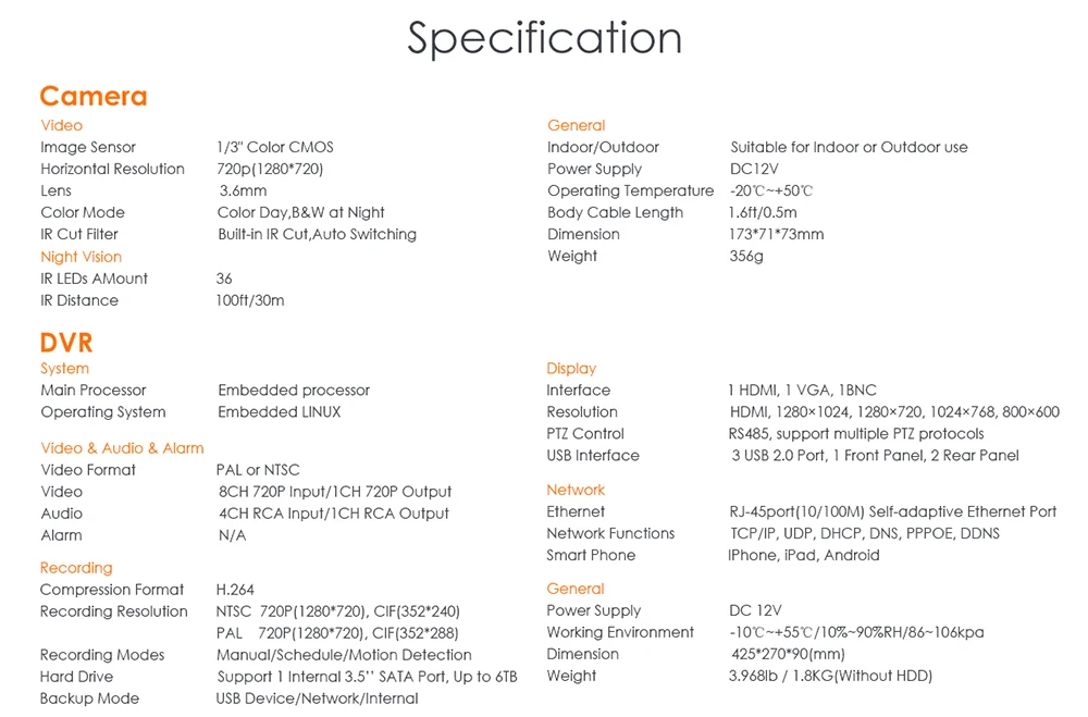 SDETER 4CH 1080N Камера Наборы AHD камера видеонаблюдения системы безопасности DVR на открытом воздухе Ночное видение камера NVR Системы Камеры Скрытого видеонаблюдения комплект