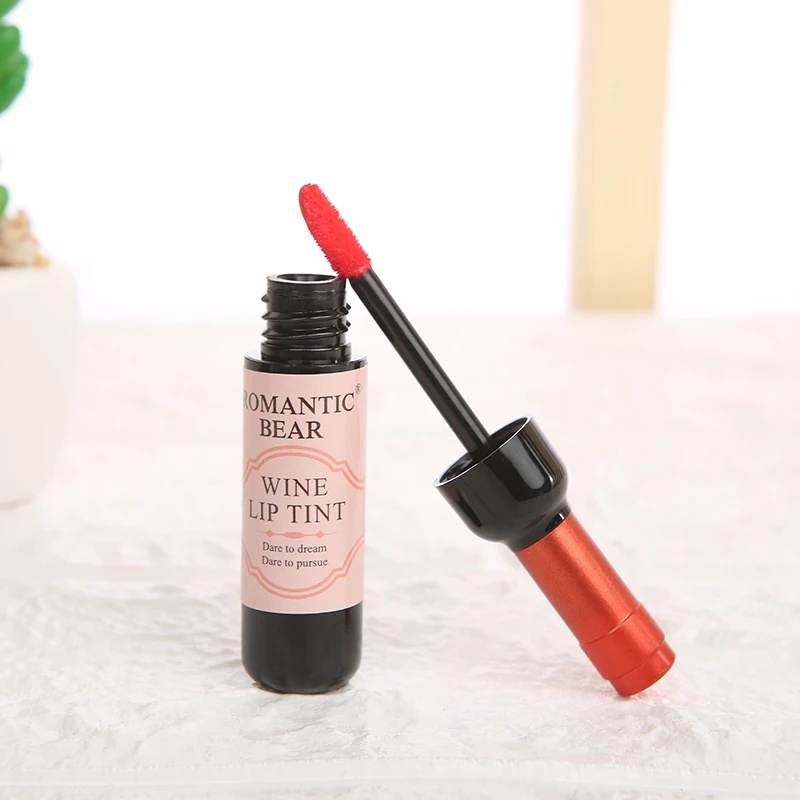 Жидкие помады с оттенком для губ в винной бутылке романтическим медведем 20