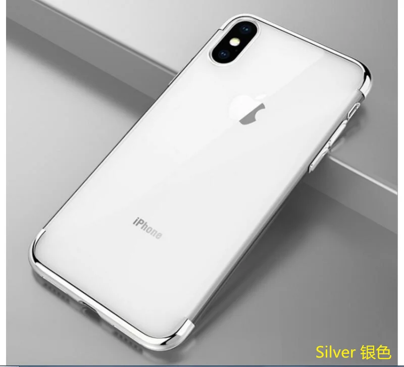 SUREHIN хороший защитный чехол для iPhone 6 S 7 8 Plus XR XS MAS прозрачный силиконовый штамп чехол fundas для мужчин детский задний корпус - Цвет: Silver