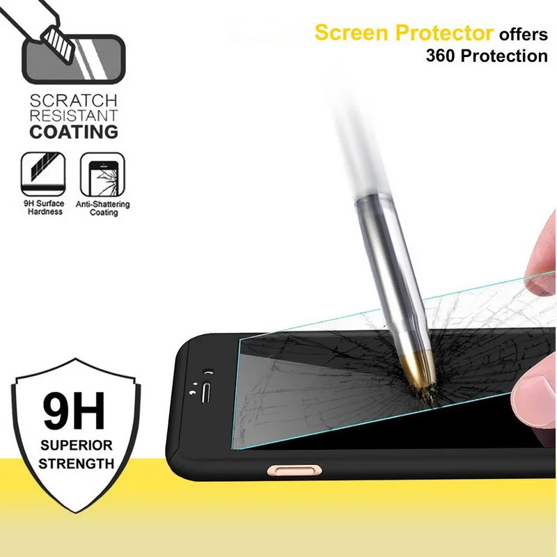 For Apple iPhone 7 6 6s Plus Luxury 360 Degree Protection Mobile Phone Case Capa Cover Coque + Nano Glass iPhone6 |