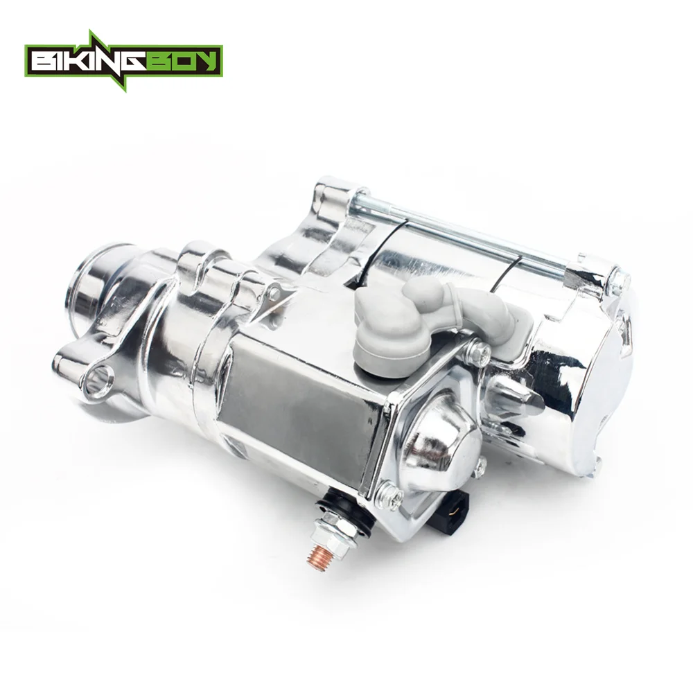 Chrome BIKINGBOY стартер двигателя для Harley FAT BOB FXDF FLSTF лоурайдер FXDL FXDC супер GLIDE FLHTC FLHR ROAD KING FXSTC FXCWC FLHX FXS - Цвет: Chrome