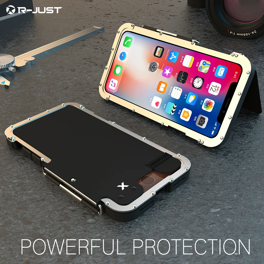 Металлический противоударный чехол R-Just для APPLE iPhone X Armor King задняя крышка R-JUST