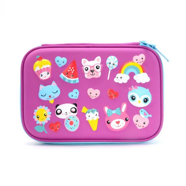 Пенал Единорог EVA Estojo Escolar Kalem Kutusu Etui Pencilcase Papelaria Box Estuche Lapices School Shark Astuccio Scuola - Цвет: Purple cake