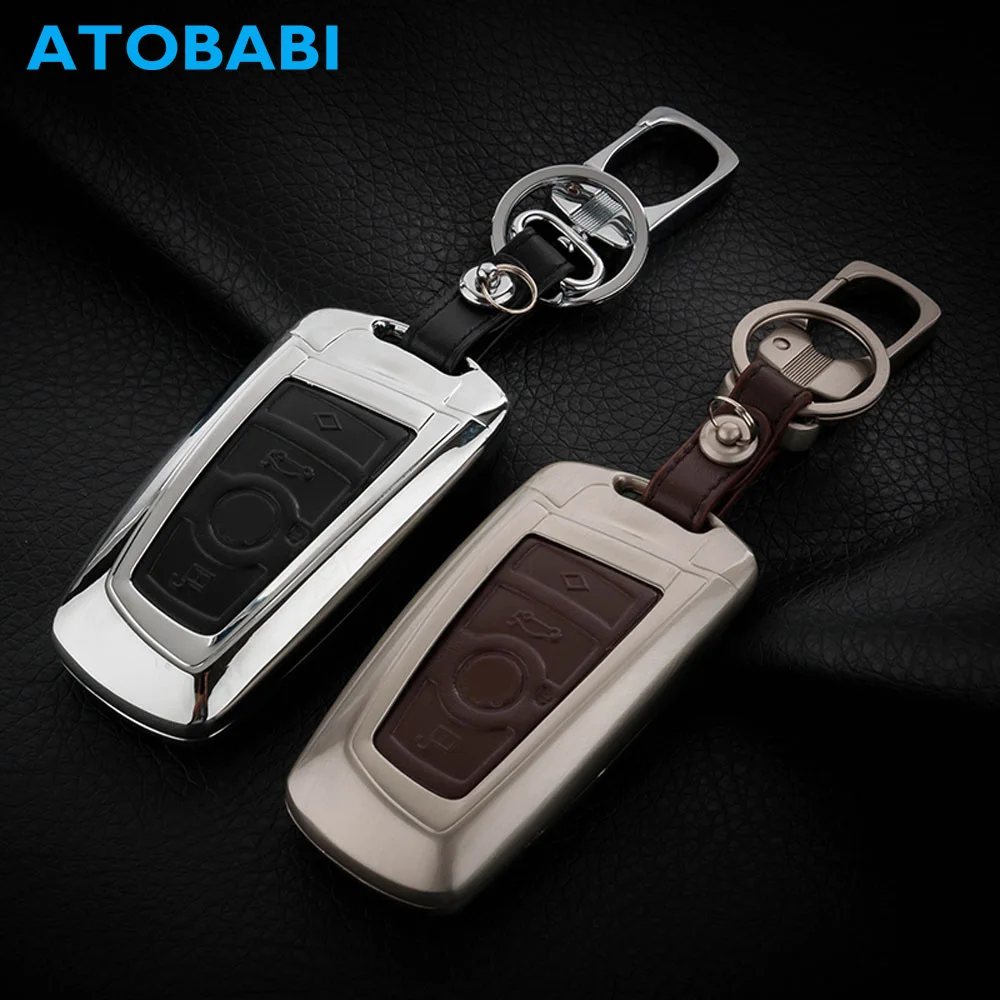 ATOBABI цинковый сплав и кожаный чехол для автомобильного ключа с дистанционным