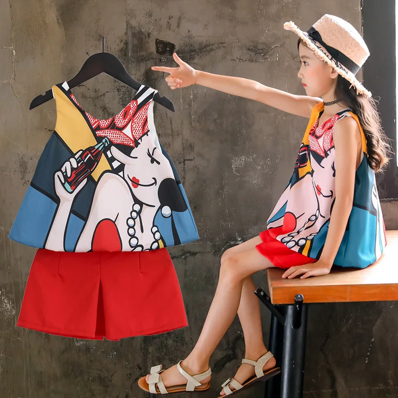 Наряды для девочек комплекты детской одежды лето 2020 костюмы больших Детский