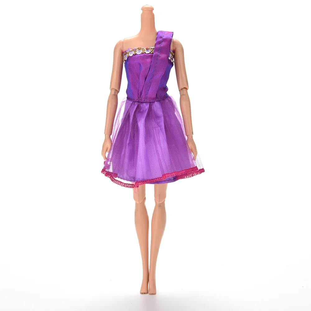 Фиолетовое кружевное Кукольное платье ручной работы на одно плечо свадебное