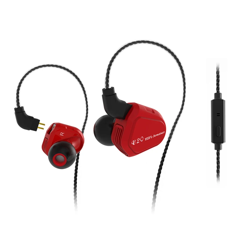 TRN V20 1DD + 1BA гибридные наушники для ушей Hi Fi DJ Monito спортивные бега гарнитура с 2