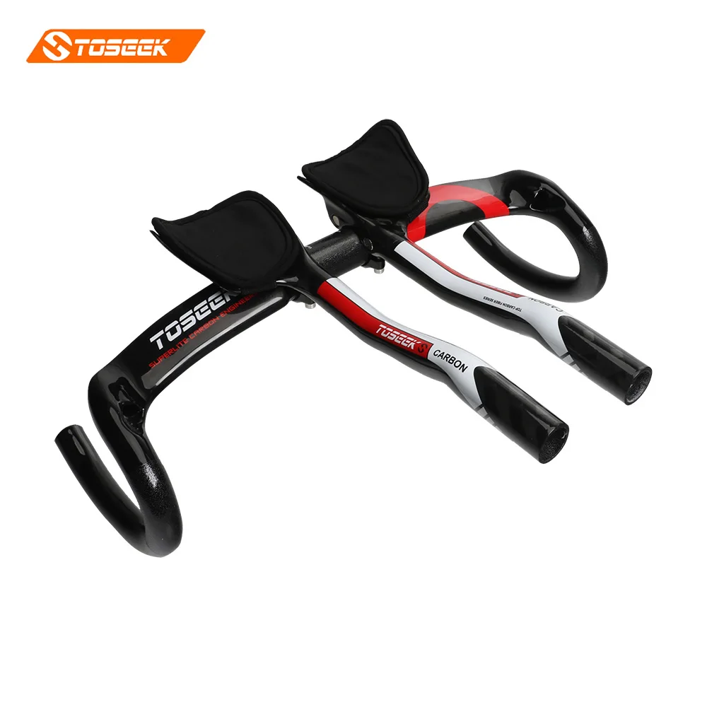 TOSEEK дорожный велосипед углеродный руль с концами руля UD глянцевый