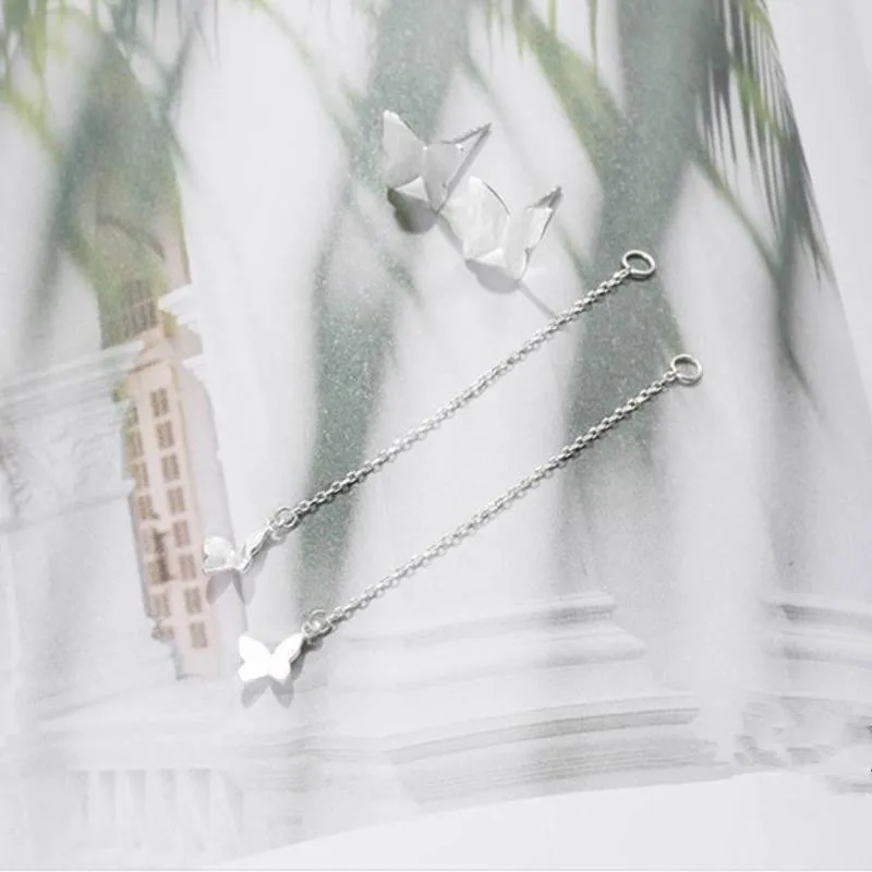 Женские длинные серьги бабочки Everoyal винтажные серебряные кисточки женские