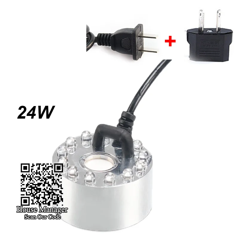 24W AU Plug Аквариум 24 Вт Туман чайник 12 светодиодов светильник Фонтан Rockery водопад распылитель для рыбы пруд стол деко, имитирующий утренний туман росы - Цвет: 24W AU Plug
