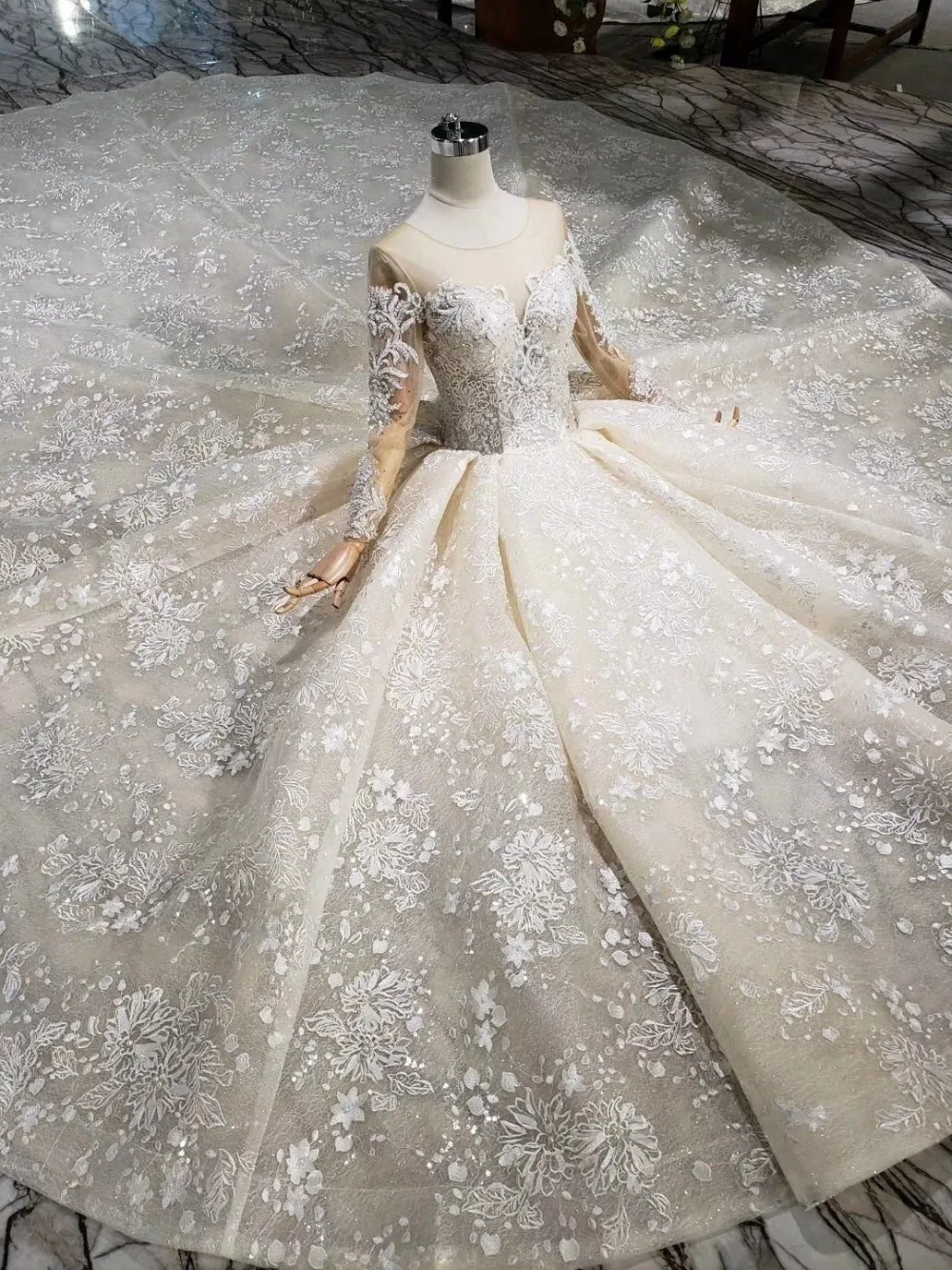 Дворец Винтаж Собор бальное платье для процессии свадебное шампанское бусины