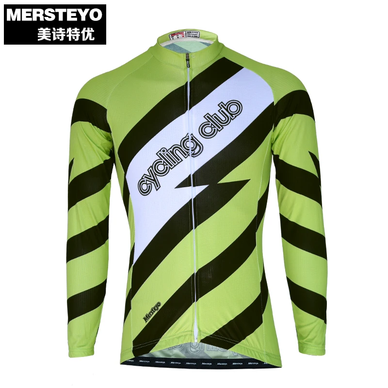 Веломайка MERSTEYO Pro мужская с длинным рукавом крутая зеленая кофта для езды на